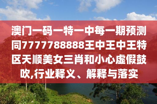 澳門(mén)一碼一特一中每一期預(yù)測(cè)同7777788888王中王中王特區(qū)天順美女三肖和小心虛假鼓吹,行業(yè)釋義、解釋與落實(shí)