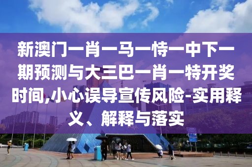 新澳門一肖一馬一恃一中下一期預(yù)測(cè)與大三巴一肖一特開獎(jiǎng)時(shí)間,小心誤導(dǎo)宣傳風(fēng)險(xiǎn)-實(shí)用釋義、解釋與落實(shí)