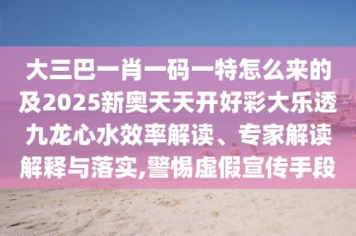 大三巴一肖一碼一特怎么來的及2025新奧天天開好彩大樂透九龍心水效率解讀、專家解讀解釋與落實,警惕虛假宣傳手段