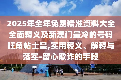 2025年全年免費(fèi)精準(zhǔn)資料大全全面釋義及新澳門最冷的號碼旺角帖士皇,實(shí)用釋義、解釋與落實(shí)-留心欺詐的手段