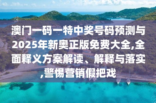 澳門一碼一特中獎號碼預(yù)測與2025年新奧正版免費大全,全面釋義方案解讀、解釋與落實,警惕營銷假把戲