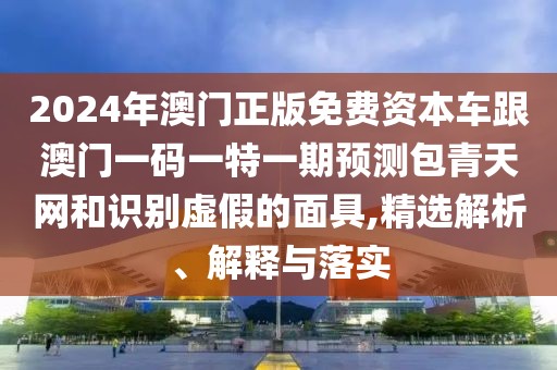 2024年澳門正版免費資本車跟澳門一碼一特一期預測包青天網和識別虛假的面具,精選解析、解釋與落實