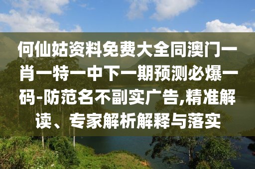 何仙姑資料免費大全同澳門一肖一特一中下一期預測必爆一碼-防范名不副實廣告,精準解讀、專家解析解釋與落實